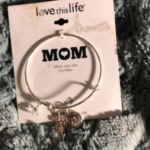 Love this life silver plated bangle bracelet​
